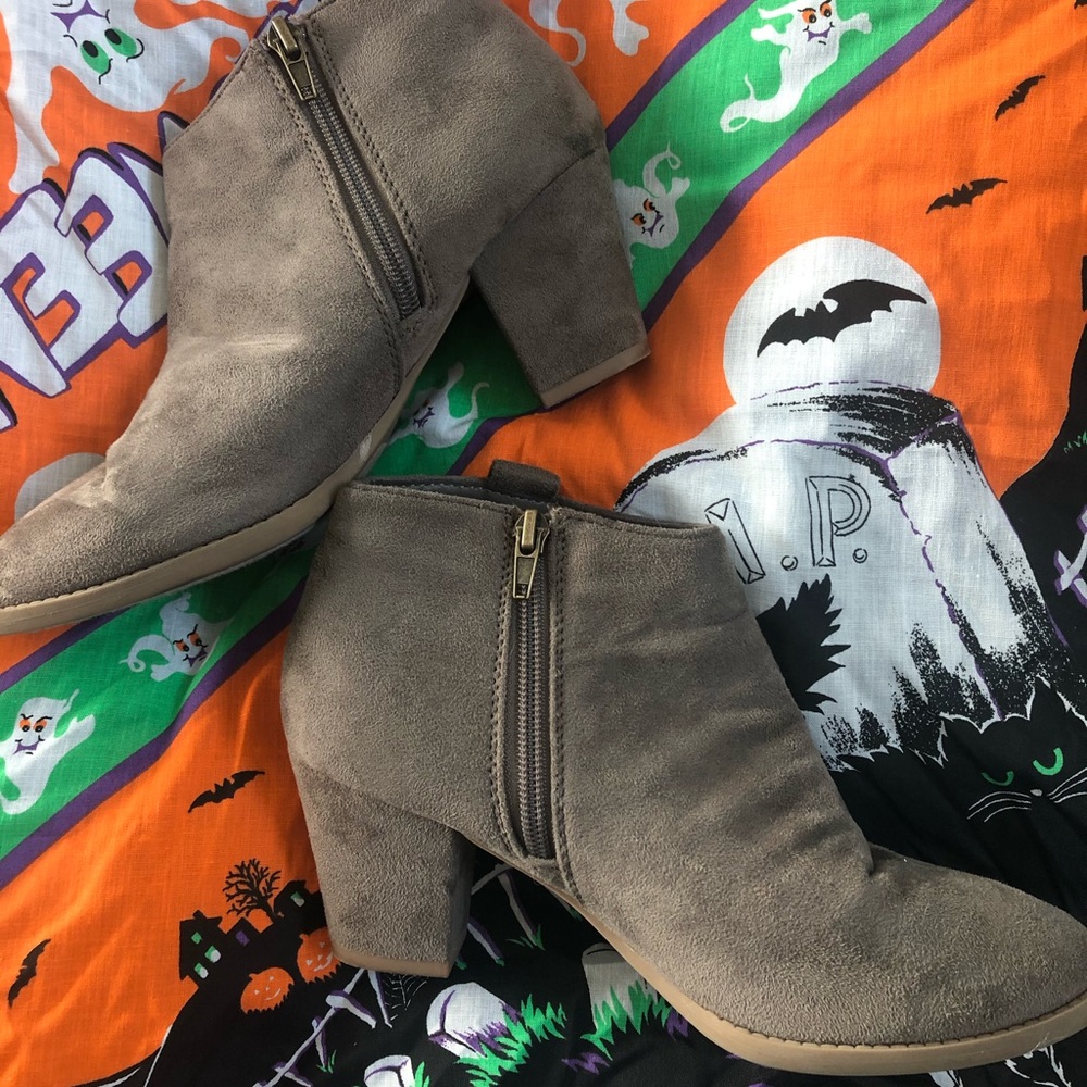 Suede ankle booties